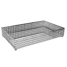 Bandeja Espelho Versalhes Wolff 32cm x 12,5cm Prateada Metal