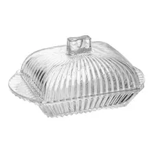 Manteigueira Renaissance 12cm Cristal Lyor com Tampa para Manteiga Mesa Posta Café da Manhã Servir Organização Prática