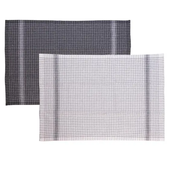 Jogo 2 Panos De Prato Lyor Verona 60x40cm Cinza 100% Algodão Alta Absorção Macio Cozinha Elegante Luxo