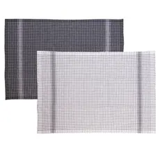 Jogo 2 Panos De Prato Lyor Verona 60x40cm Cinza 100% Algodão Alta Absorção Macio Cozinha Elegante Luxo