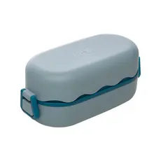 Marmita Hermética com Talheres Azul Lyor Plástico 850ml