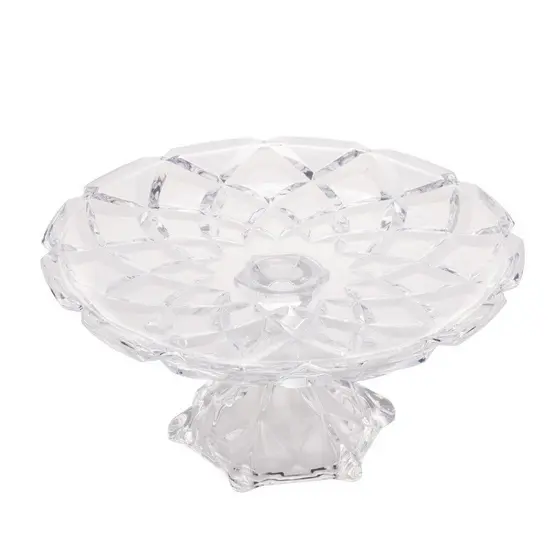 Prato para Bolo Lyor Deli Diamond de Cristal 30,5cm x 14,5cm