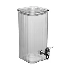 Suqueira de Vidro Lines Quadrada 2,8L Lyor com Torneira - Dispenser para Sucos e Água Aromatizada