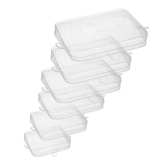 Jogo 6 Tampas Retangulares Flexíveis Lyor 20cm x 2cm Silicone