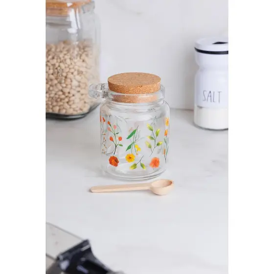 Porta Mantimento Redondo Tampa Colher Encanto 250ml Vidro