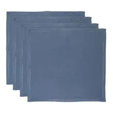 Jogo 4 Guardanapos De Tecido Lyor Momentos 100% Algodão 40x40cm Azul Macio Mesa Posta Elegante Lavável