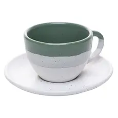 4 Xícaras de Café com Pires Ombré Wolff 85ml Verde Cerâmica