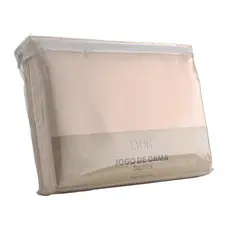 Jogo de Cama Saphira King Toque 300 Fios Khaki Poliéster