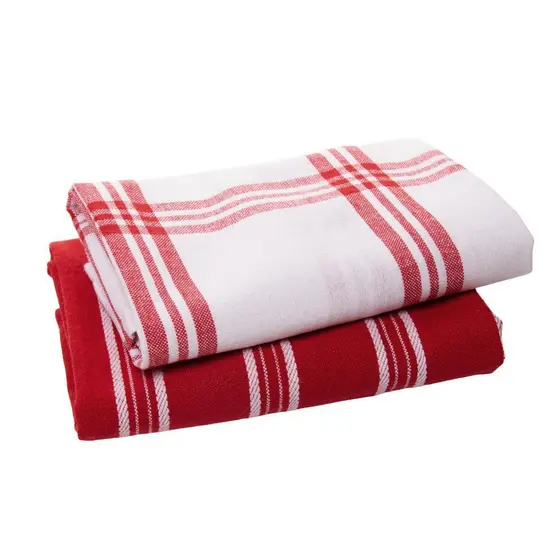 Kit 2 Panos de Prato Lyor Verona 60x40cm Vermelho 100% Algodão para Cozinha Mesa Posta Decoração e Uso Diário no seu Lar