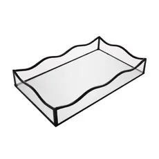 Bandeja com Espelho Lyor Ocean 15cm x 25cm x 4cm Preta Metal
