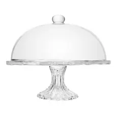 Prato para Bolo com Pé e Tampa Deli Diamond Lyor 30cmx23,5cm