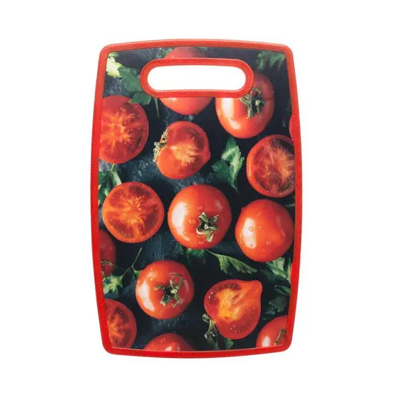 Tábua para Corte Lyor de Plástico Estampa Tomate 37x23x1cm