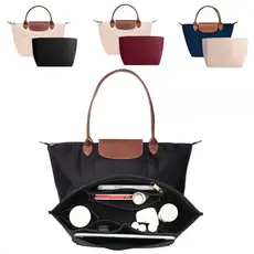 Para Longchamp Bolsa Organizador De Inserção De Feltro Forro Portátil Maquiagem E Viagens