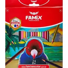 LÁPIS DE COR 36 HEXAGONAL CORES FAMIX