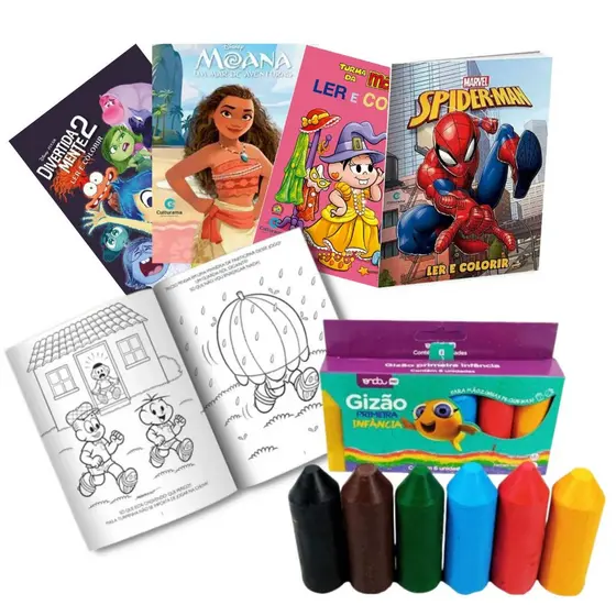 LIVRO COLORIR COM GIZAO DE CERA MEU 1° GIZ BIG JUMBO