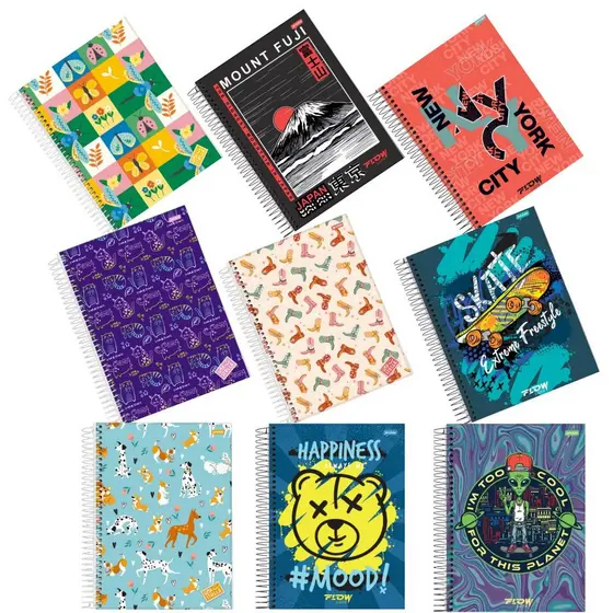 CADERNO 20 MATERIAS ESPIRAL MASCULINO E FEMENINO VARIAS MARCAS