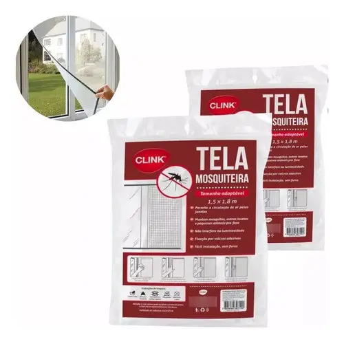 Kit 2 Tela Mosquiteira Janela Velcro Ajustável Anti Insetos