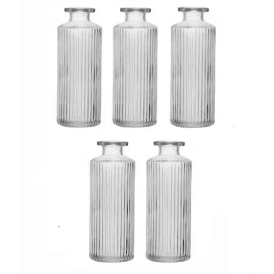 Kit 5 Vasos Decorativo em Vidro Jarrinho Flores Solitário Difusor