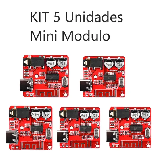 KIT Mini Modulo Placa Receptor Bluetooth 5.0 Áudio Mp3 Som