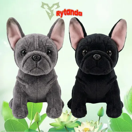 Rytanda Bulldog Francês Brinquedo De Pelúcia Bonito Simulação Travesseiro De Cachorro Boneca Animal Macia Almofada De So