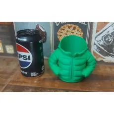 Porta latas 350 ml Jaqueta verde bobojaco Estilizado, Compatível com Energético Refrigerante cerveja