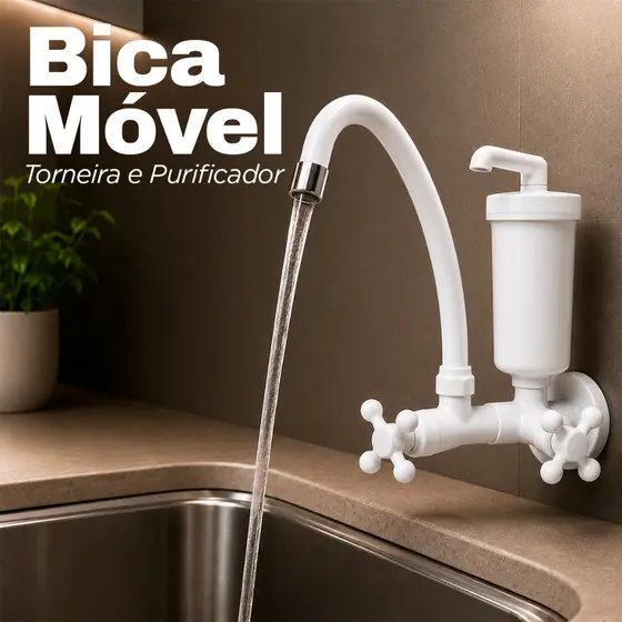 Torneira Bica Móvel Viqua Torneira Filtro Marujá Torneira Parede Cozinha Purificador Torneira Branca