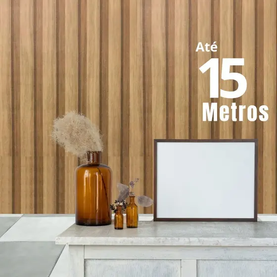 Papel de Parede Adesivo Madeirado Premium Bege/Marrom – Texturizado 5m x 45cm Alto Padrão