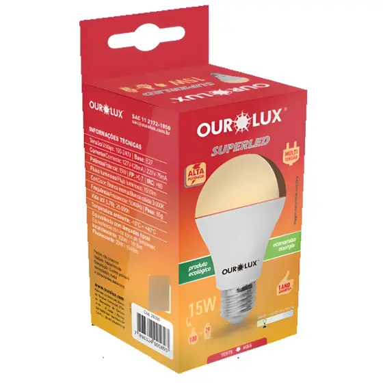 Kit Lampada Led Amarela Quente Branco Morno 2 e 4 unidades 15w 3000k Quarto Sala Estar Conforto Ouro