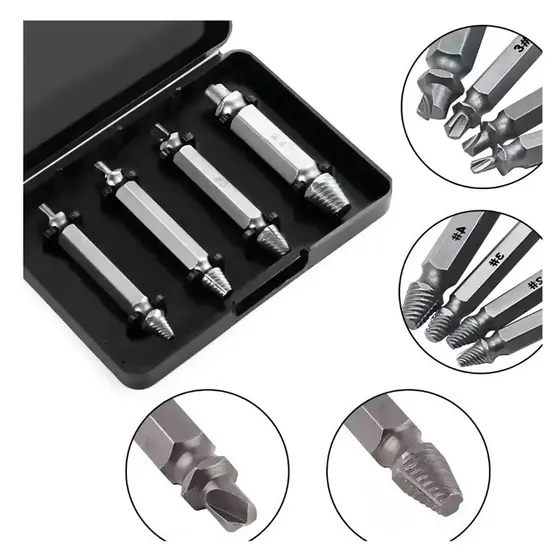 Saca Solta Parafuso quebrado preso Fácil Conjunto Extrator Kit Jogo para parafusadeira de 3mm a 12mm 1/8 a 1/2 Rocast