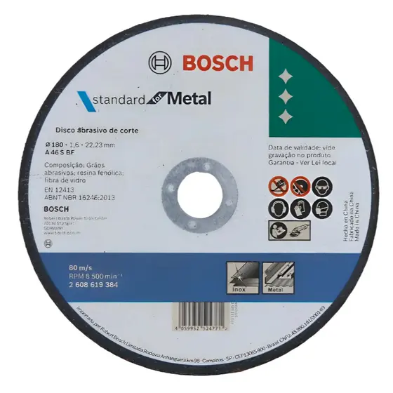 KIT Disco de Corte Desbaste Abrasivo 7 pol 180mm Aço Inox Metal Ferro Fino Bosch