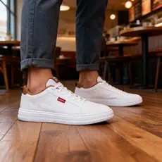 Tênis Branco Masculino Sport Fire Design Moderno e Conforto Garantido