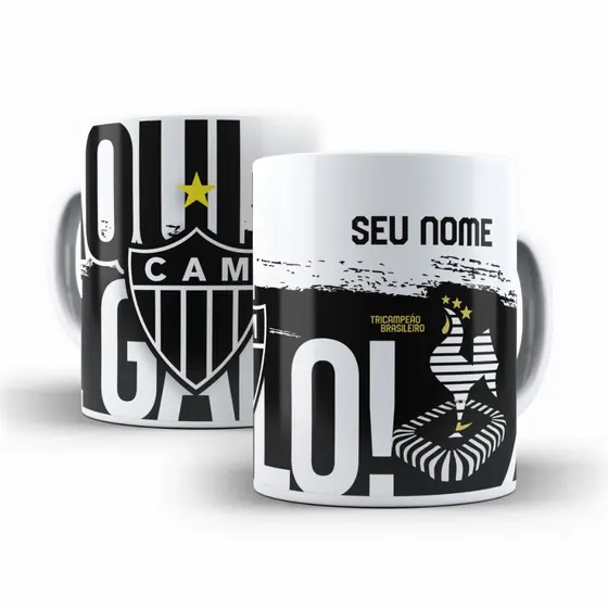 Caneca Aqui É Galo Doido Atlético Personalizada Mg