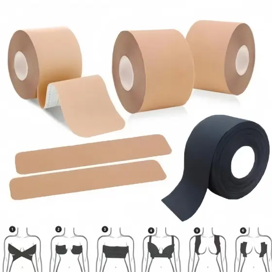 Kit 4/3/2/1 Sutiã Rolo Adesivo Levanta Peito Seio Fita Invisível