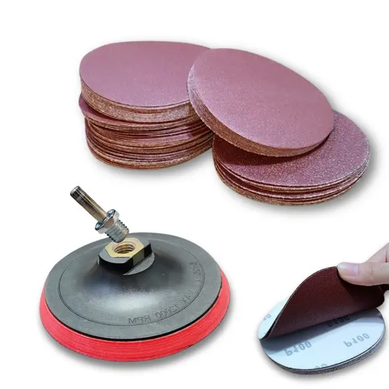 Suporte De Boina Lixadeira Furadeira + 20 Discos lixa Velcro