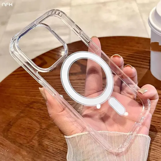 Capa Capinha Para Carregador Sem Fio Magsafe Transparente Compativel com IPhone