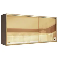 Armário de Cozinha Aéreo 2 Portas de Correr de Vidro Reflex Rustic Emilly Madesa