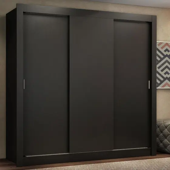 Guarda Roupa Casal Madesa Lyon Plus 3 Portas de Correr 4 Gavetas