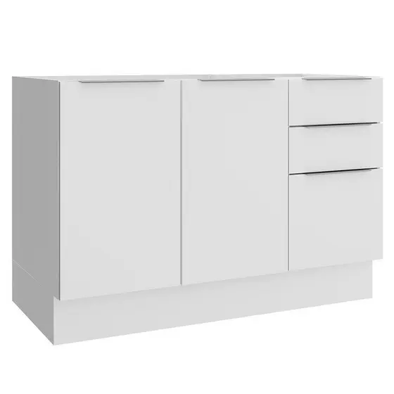 Balcão de Pia Madesa Stella 2 Portas e 3 Gavetas - Branco