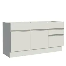 Balcão de Pia Armário de Cozinha 150 cm 2 Portas e 2 Gavetas (Sem Tampo e Pia) Branco Glamy Madesa