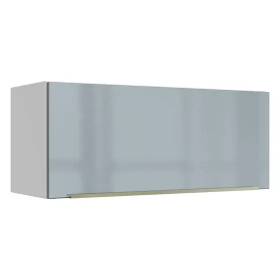 Armário Aéreo Madesa Lux 80 cm 1 Porta Basculante - Branco/Cinza