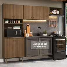 Armário de Cozinha Compacta 235cm Rustic Gourmet Madesa XA03