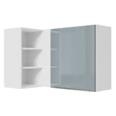 Armário Aéreo de Canto com Adega Acoplada Madesa Lux 1 Porta - Branco/Cinza