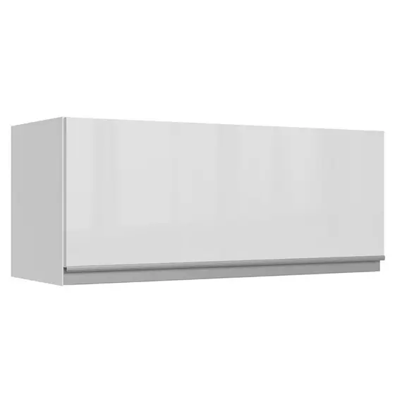 Armário De Cozinha Aéreo 100% MDF 80 cm Porta Branco Brilho Acordes Madesa