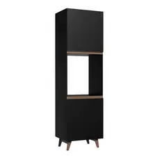 Torre-Quente Armário de Cozinha 60 cm 2 Portas Preto Reims Madesa