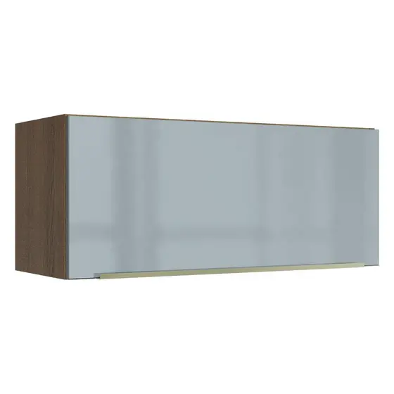 Armário Aéreo Madesa Lux 80 cm 1 Porta Suspensa - Rustic/Cinza