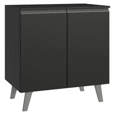 Balcão de Cozinha 80 cm 2 Portas Com Pés Preto Nice Madesa