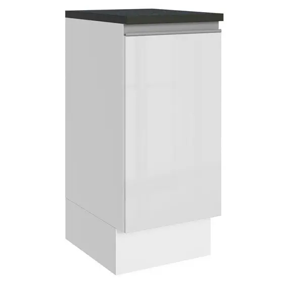 Balcão Armário de Cozinha 100% MDF 35 cm 1 Porta Frente Branco Brilho Acordes Madesa