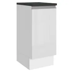 Balcão Armário de Cozinha 100% MDF 35 cm 1 Porta Frente Branco Brilho Acordes Madesa