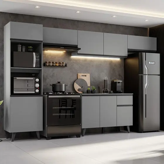 Armário de Cozinha Completa 340 cm Nice Madesa 01