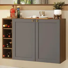 Buffet Aparador com Adega 100cm 2 Portas Rustic/Cinza Vik Madesa 16